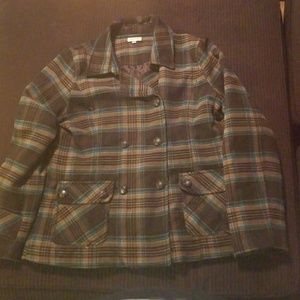 Maurices plaid pea coat. Size XL.